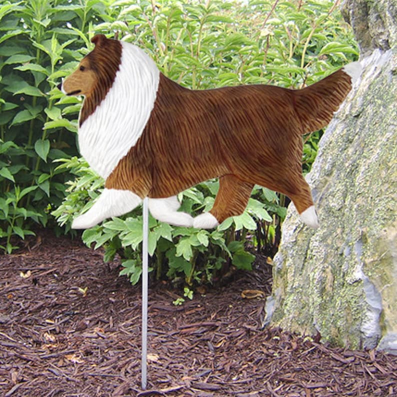 Shetland Sheepdog Garden Stake Multiple Colors Available Sable