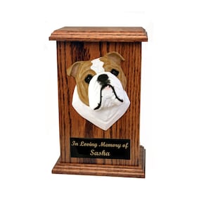 English Bulldog Memorial Urn - Multiple Colors Available- Engraving Not Included
