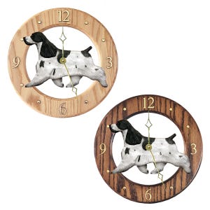English Cocker Spaniel Wall Clock - Working Solid Oak Clock - Multiple Colors Available