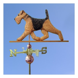 Airedale Terrier Weathervane Hand Carved and Custom Hand Painted