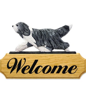 Bearded Collie  Welcome Sign