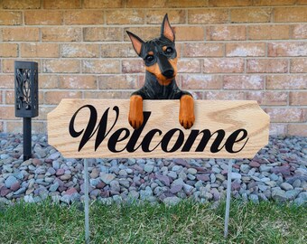 Miniature Pinscher Topper Garden Sign