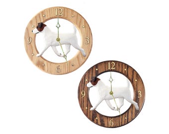 Jack Russell Terrier Oak Wall Clock - Multiple Colors Available - Choice of Light or Dark Oak