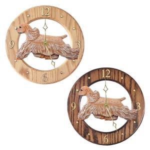 Cocker Spaniel Wall Clock - Working Solid Oak Clock - Multiple Colors Available