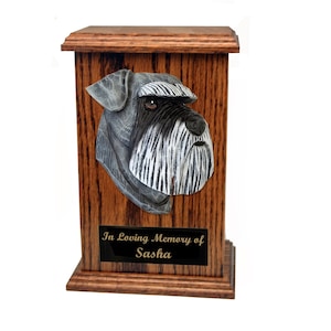 Natural Schnauzer Memorial Urn - Multiple Colors Available- Engraving Not Included