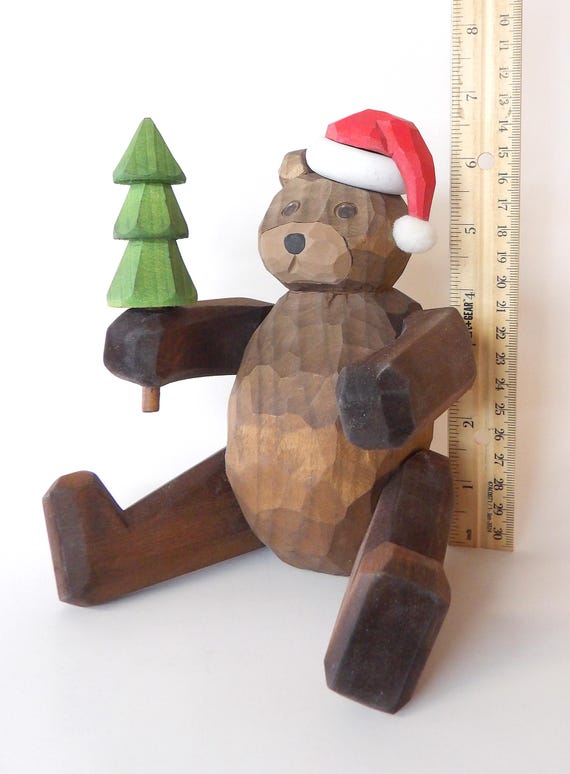 手彫りの木製サンタベア - Etsy 日本