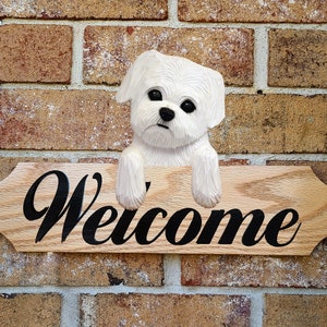Maltese Puppy Topper Wall Sign