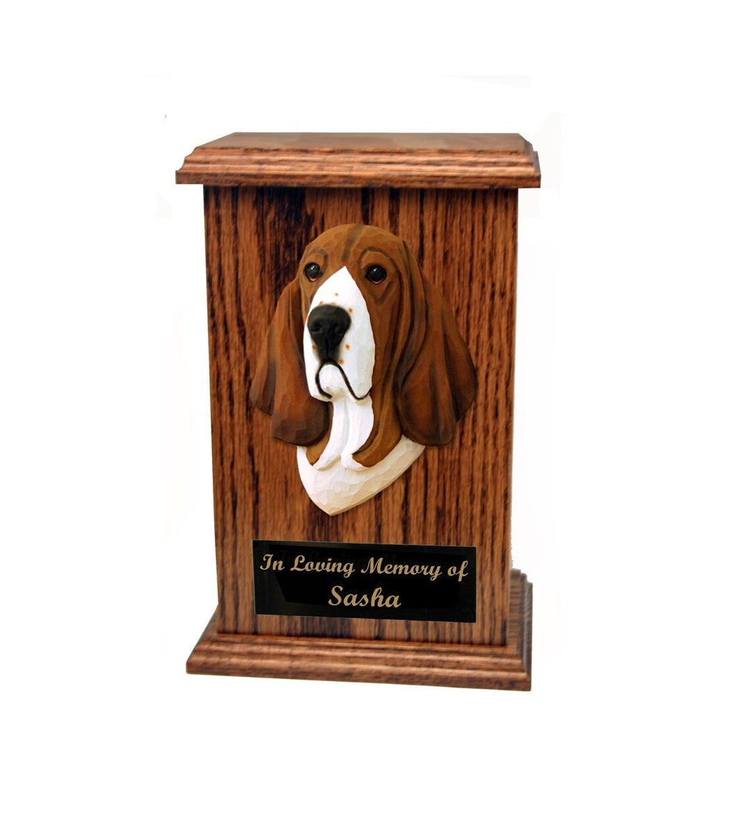 Basset Hound Memorial Urn Multiple Colors Available Engraving Not