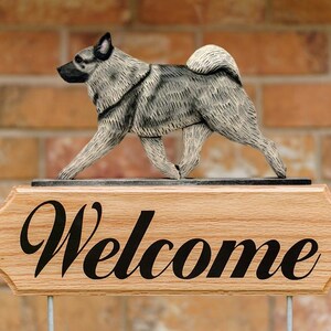 Norwegian Elkhound  Welcome Stake Sign