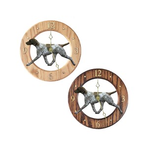 German Shorthaired Pointer Oak Wall Clock - Multiple Colors Available - Choice of Light or Dark Oak