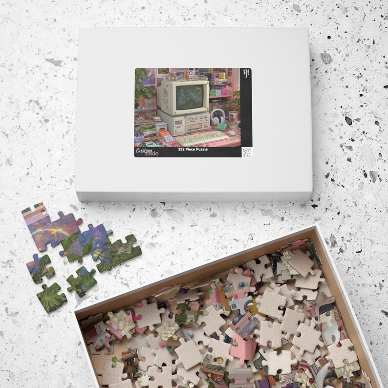 Y2K Gaming Desk Puzzle for Adults, Retro Computer Room Jigsaw Puzzle ...