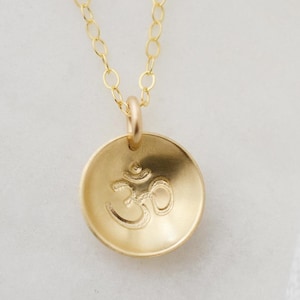 Om Necklace in 14k Gold Filled or Sterling Silver - Aum Pendant Jewelry - Dainty Yoga Necklace - Meaningful Gift for Friend, Mom, Girlfriend