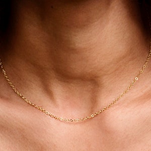 Dainty Chain Necklace - 14k Gold Filled or Sterling Silver - Delicate Cable Chain - Everyday Layering Jewelry, Gift for Her, Mom, Girlfriend