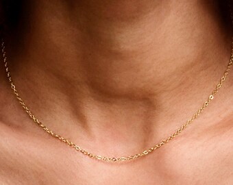 Thin Chain Necklace - 14kt Gold Filled or Sterling Silver - Delicate Gold Chain - Basic Chain Necklace - Layering Chain