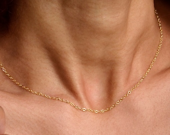 Thin Chain Necklace - 14kt Gold Filled or Sterling Silver - Delicate Gold Chain - Silver Chain Necklace - Layering Necklace