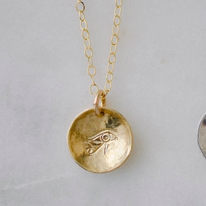 Eye of Horus Necklace in 14k Gold Fill or Sterling Silver - Eye of Ra Pendant - Udjat Egyptian Jewelry - Protection & Healing - Gift for Her