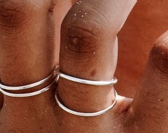 One Thin Silver Ring, Sterling Silver Ring, Stackable Silver Rings, Dainty Silver Ring, Silver Midi Ring