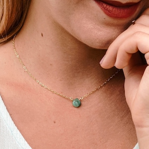 Genuine Emerald Necklace in 14k Gold Fill or Sterling Silver - Raw Emerald Jewelry - May Birthstone - Crystal Healing - Gift for Women