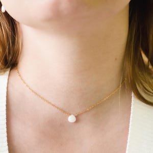 Natural White Quartz Necklace in 14k Gold Filled or Sterling Silver - Teardrop Necklace - Natural White Gemstone Pendant - Gift for Her