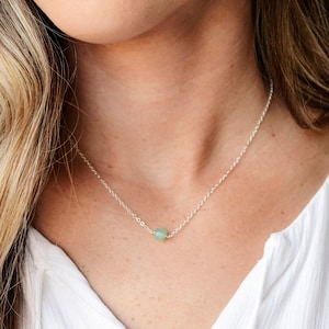 Blue Aqua Chalcedony Necklace - Sterling Silver or 14k Gold Filled - Gemstone Crystal Pendant - Jewelry Gift for Women, Her, Mom, Girlfriend