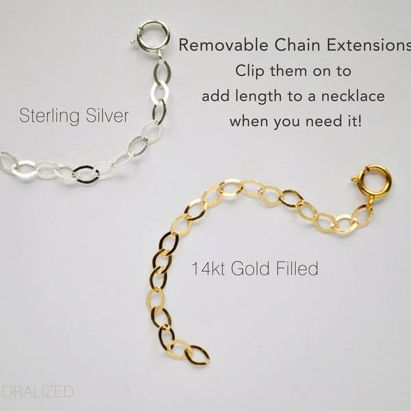 Add Length to Your Necklace or Bracelet, Easy Necklace Extension, Necklace Extender in Sterling Silver or 14kt Gold Filled