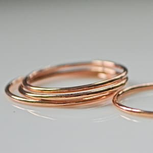 Thin Rose Gold Ring, Rose Gold Filled Ring, Stackable Gold Rings, Dainty Ring, Rose Gold Midi Ring image 1