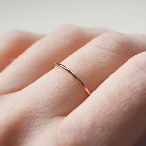 Thin Rose Gold Ring, Rose Gold Filled Ring, Stackable Gold Rings, Dainty Ring, Rose Gold Midi Ring image 2