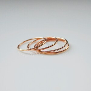 Thin Rose Gold Ring, Rose Gold Filled Ring, Stackable Gold Rings, Dainty Ring, Rose Gold Midi Ring image 3