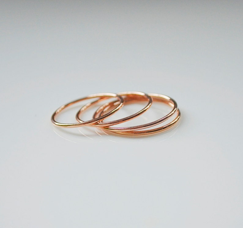 Thin Rose Gold Ring, Rose Gold Filled Ring, Stackable Gold Rings, Dainty Ring, Rose Gold Midi Ring image 3