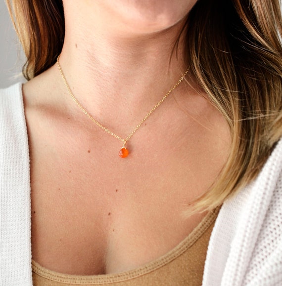 Orange stone necklace online