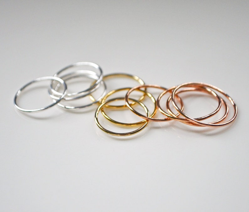 Thin Rose Gold Ring, Rose Gold Filled Ring, Stackable Gold Rings, Dainty Ring, Rose Gold Midi Ring image 5