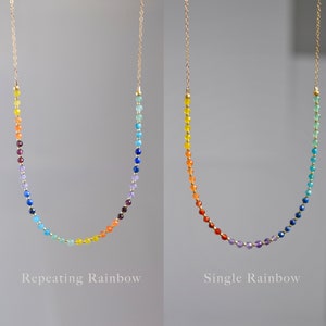 Beaded Chakra Necklace Crystal Rainbow Choker Balancing Yoga Jewelry Real Stone 7 Chakras Dainty Minimalist Boho Gift for Her image 5