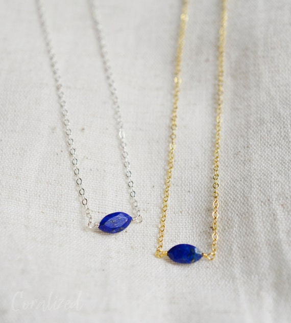 Lapis Lazuli Mini Tassel Necklace Gold-plated Sterling Silver Adjustable Length Lapis Lazuli Mini Tassel Necklace Gold-plated Sterling Silver Adjustable Length