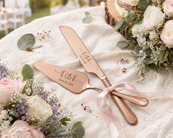 Juego de cortar pastel de bodas grabado: cuchillo y espátula personalizados para pastel, regalo para despedida de soltera, regalos de boda para la pareja.