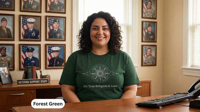 Spiritual Unisex Short Sleeve Tee | Multiple Colors, Sizes | My True Religion is Love image 1