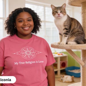 Spiritual Unisex Short Sleeve Tee | Multiple Colors, Sizes | My True Religion is Love image 3