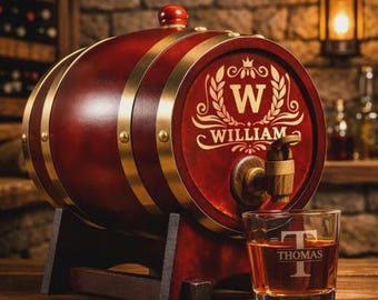 Barril de whisky de roble grabado personalizado de 3 litros, regalo personalizado para padrinos de boda.