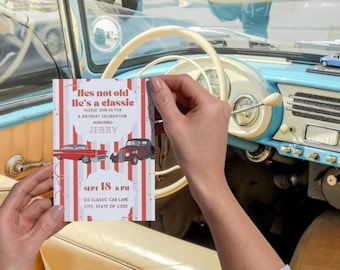 He's Not Old He's a Classic Birthday Invite Template