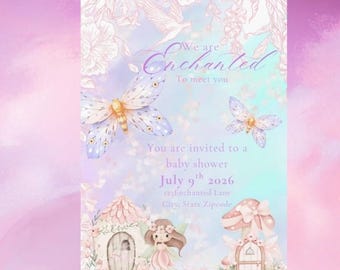 We are Enchanted to Meet You Fully Editable Baby Shower Invite