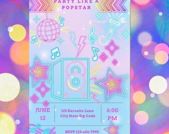 Party like a Popstar Party Invite