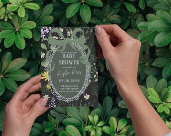 Baby in Bloom Fully Editable Baby Shower Invitation