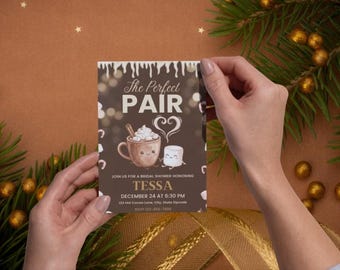 Perfect Pair Bridal Shower Fully Editable Invitation