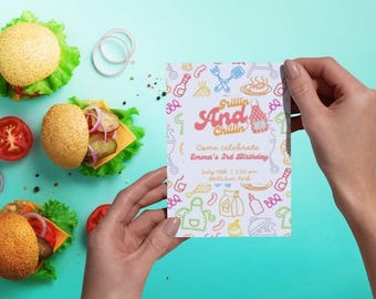 Grillin and Chillin Birthday Invitation