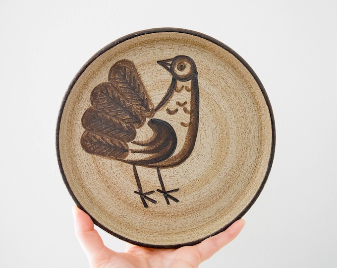 RESERVED // Mid Century Modern Handmade Ceramic Decorative Turkey Platter // Thanksgiving Home Decor // Sgrafo Modern // Wall Plate