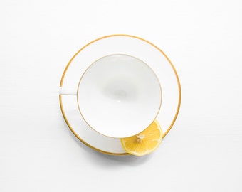 Mid Century Modern Porcelain Tea Cup and Saucer Set // Rosenthal Coffee Service