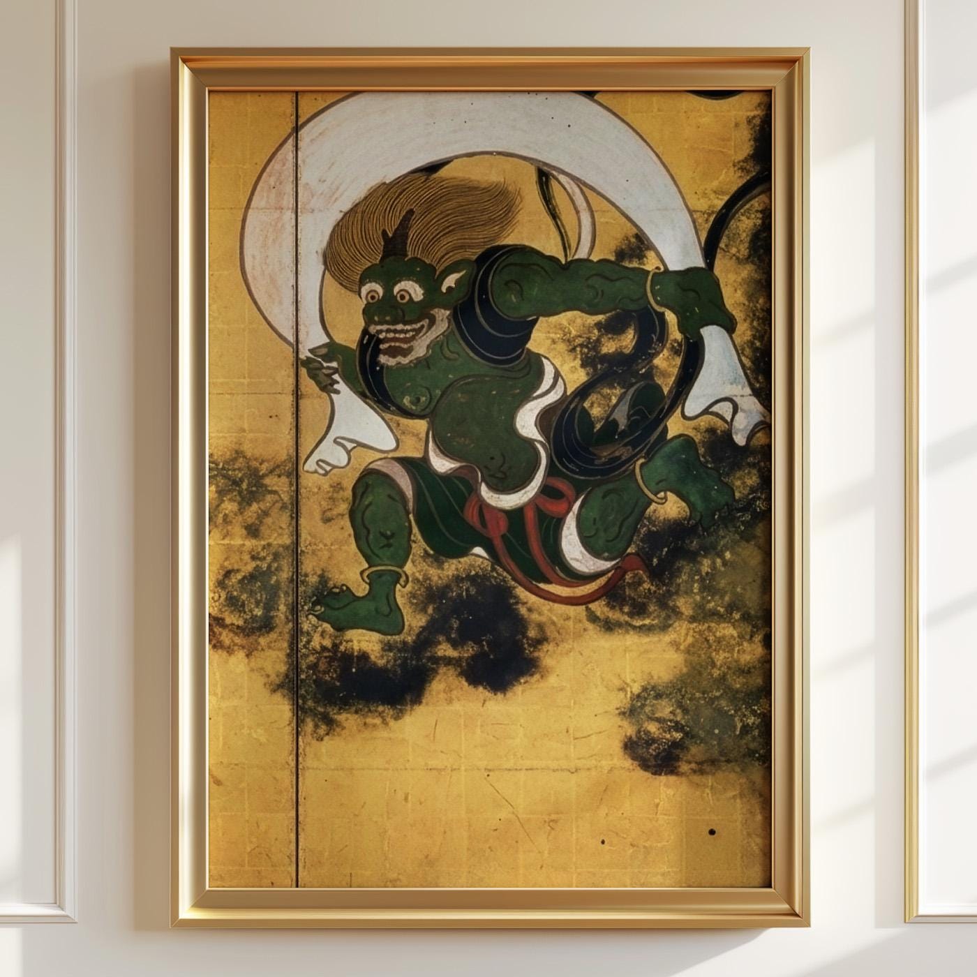 Fujin Raijin Set of 3 | Japanese Wind and Thunder God Art (digital