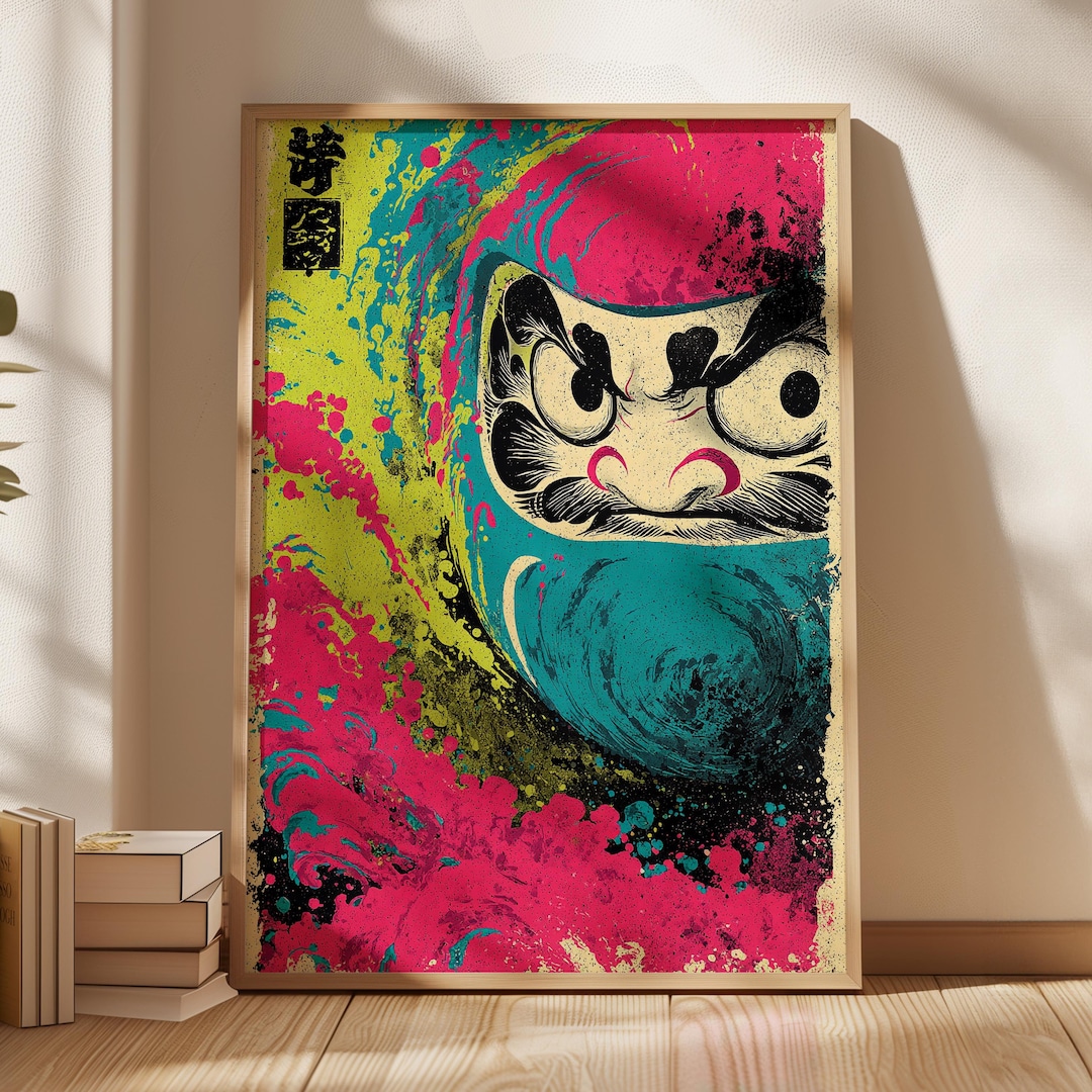 Daruma Doll Art Print | Colorful Psychedelic Japanese Good Luck