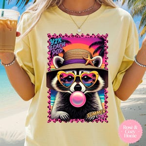 Summer Raccoon Blowing Bubble Trendy PNG Digital Download Summer Raccoon Shirt Sublimation Design