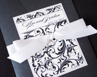 damask invitations etsy