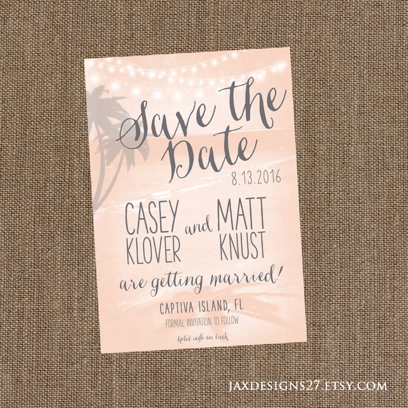 Custom Printed Wedding Save the Date Cards Destination